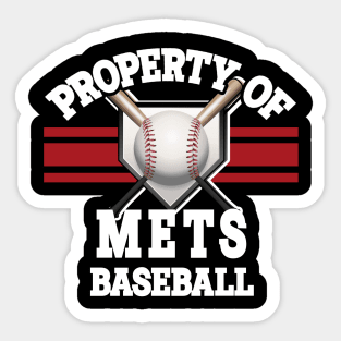 Proud Name Mets Graphic Property Vintage Baseball Sticker